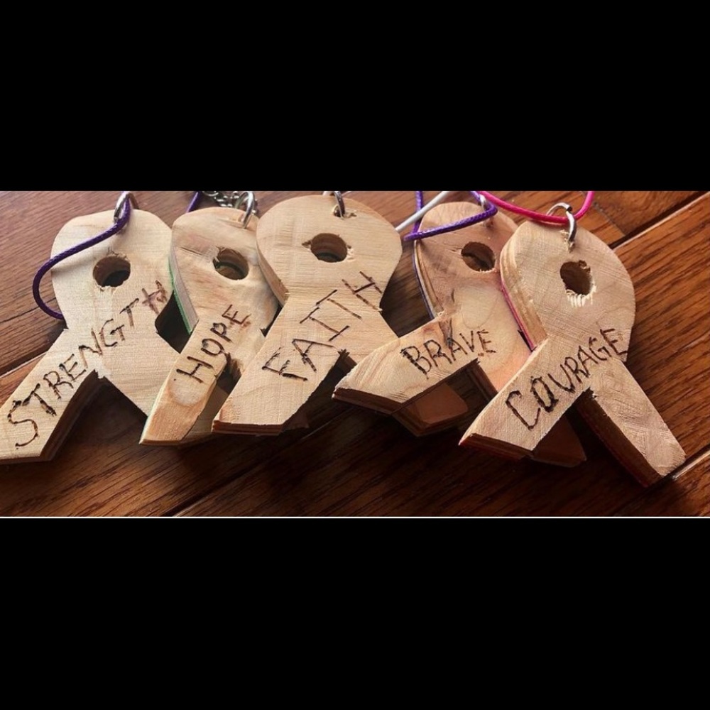 CANCER RIBBON NECKLACES FROM BROKEN SKATEBOARDS